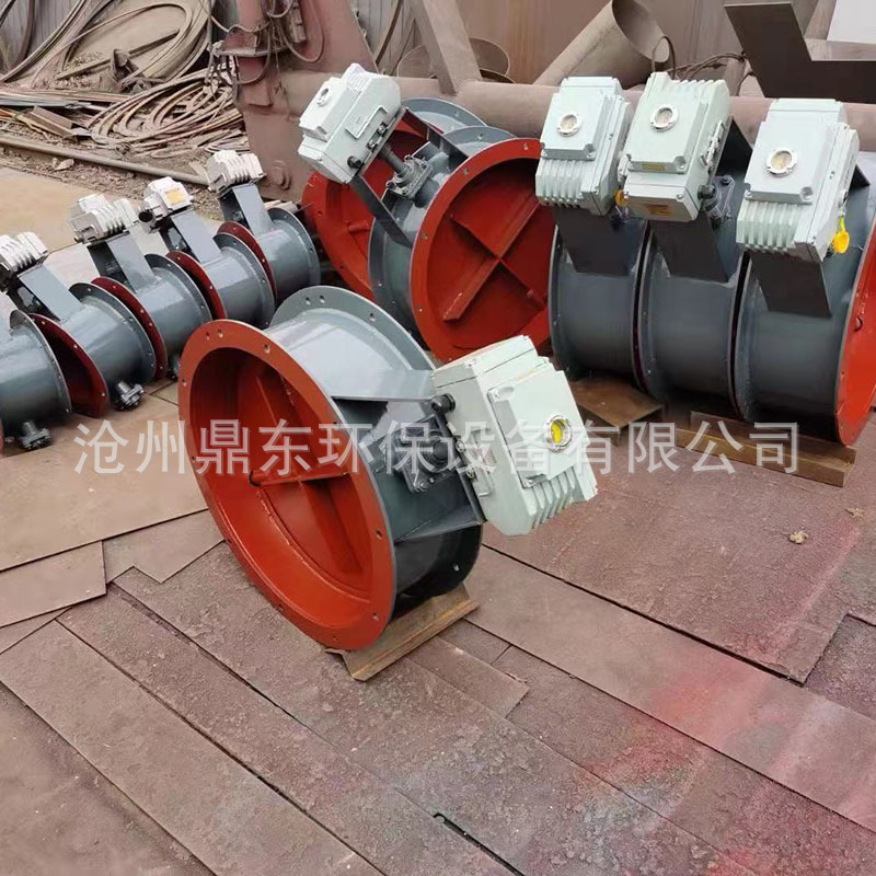 碳钢排烟排尘通风法兰蝶阀 烟道圆形调节风门 电动通风蝶阀DN600