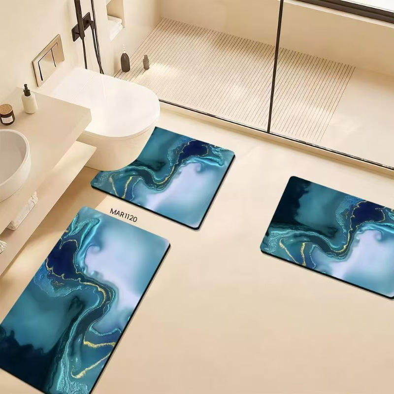 Alfombra de barro de diatomeas simple, alfombrilla de baño de secado rápido absorbente de agua especial, alfombrilla de baño de tres piezas antideslizante y resistente a la suciedad
