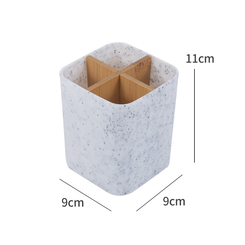Hogar de bambú cepillo dientes titular cubo multifuncional baño cocina caja almacenamiento
