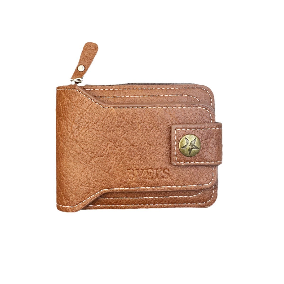 Herren Geldbörse Kurze Reißverschluss Geldbörse Münzbörse Kupferschnalle Designer Geldbörse_voghion.com