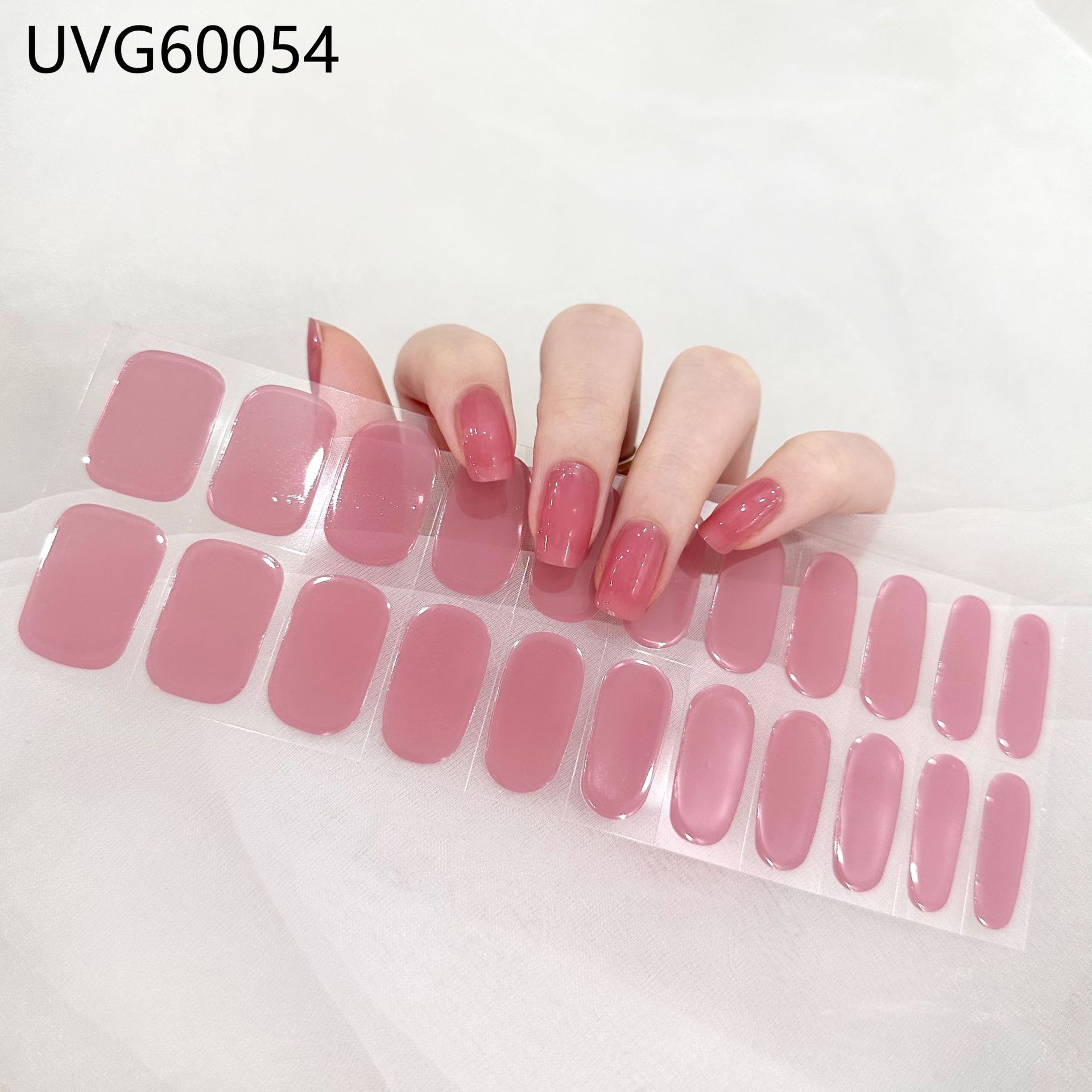 Pegatinas de uñas de gel UV transparentes efecto hielo, semicuradas, con lámina dorada, fototerapia, efecto película de aceite