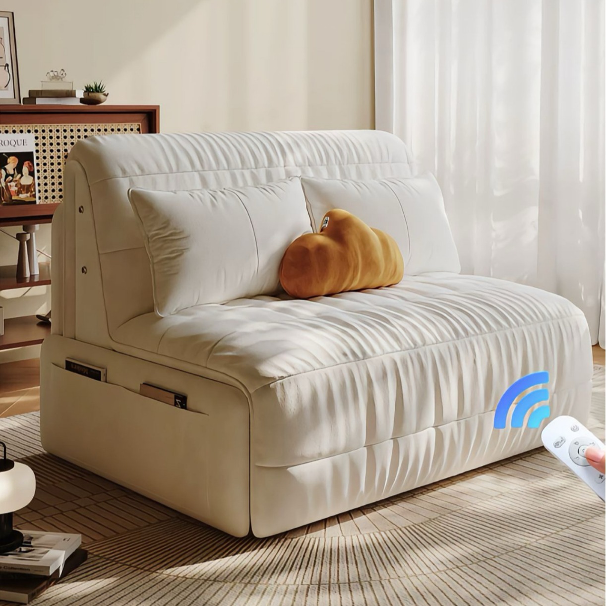 Intelligent Electric Remote Control Sofa Bed Multifunctional Dual-purpose Foldable Small Apartment Bedroom Study Telescopic Lazy Sofa