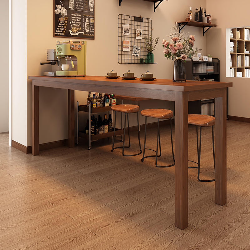 Narrow Table Next to the Wall 40/50cm Home Bar Table Solid Wood Legs Long Table and Chair Combination Computer Table Office Desk