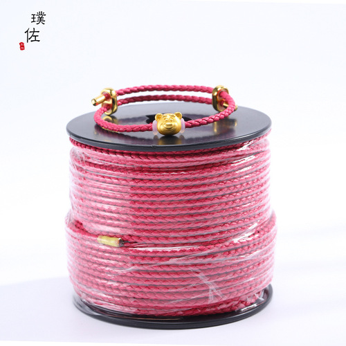 Zhoujia leather rope wearable bead hand rope bracelet diy accessories gold sand gold 3D hard gold rope necklace rope super fiber leather