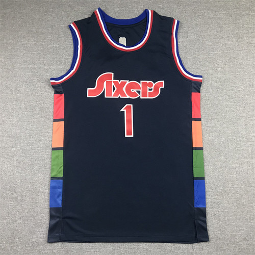 Summer cross-border jersey 76ers 1 Harden 21 Embiid 0 Maxi embroidered training jersey sports basketball uniform