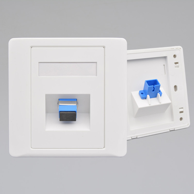 斜口光纤面板86型单口网络单工耦合器SC光钎电脑墙壁明装暗装插座