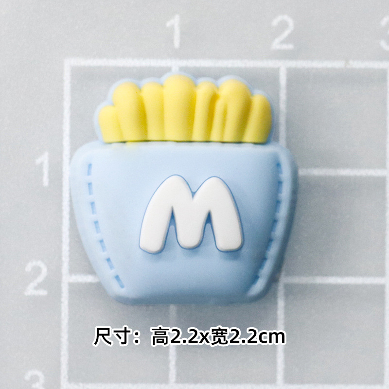 부드러운 접착제 하늘색 M 감자 튀김 [소형 2.2*2.2cm]