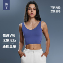 跨境新款美背运动内衣女瑜伽跑步文胸健身背心上衣瑜伽服S2054
