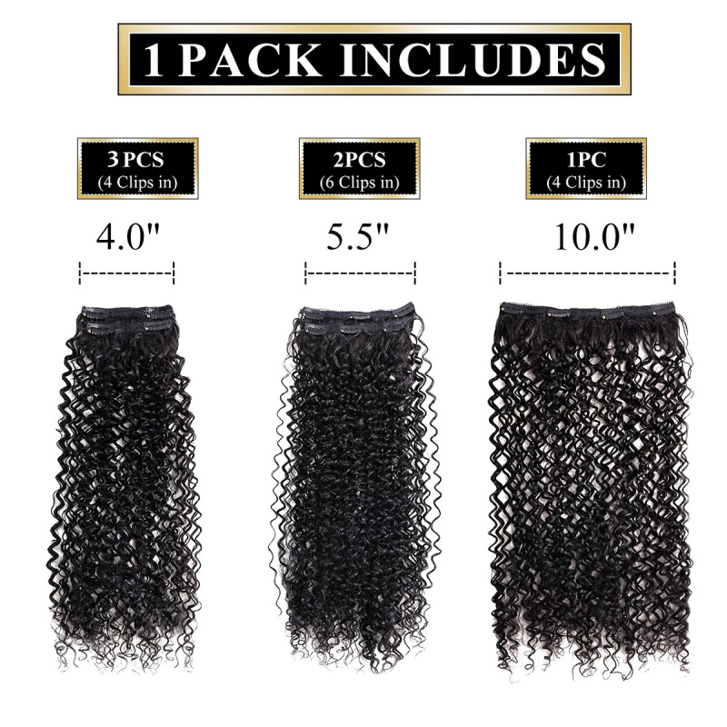 クロスボーダー热い贩売化繊カーラーヘアクリップヘアエクステKINKY CURLY Clip Insフルヘッドウィッグレディースブラックブラウン|undefined