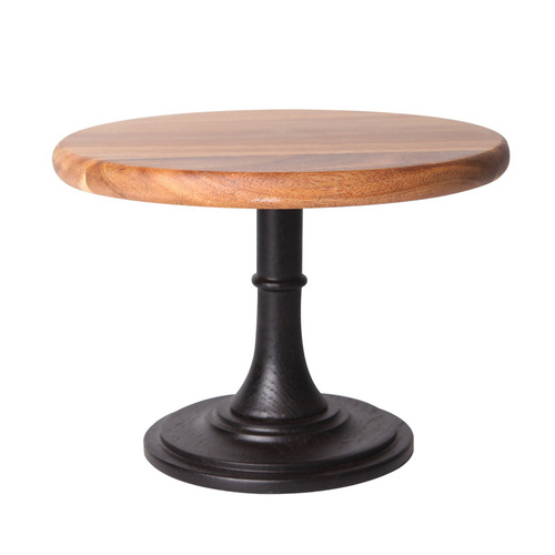 Factory direct sales wooden tall cake tray European style wedding party shooting props solid wood tray dessert cake stand