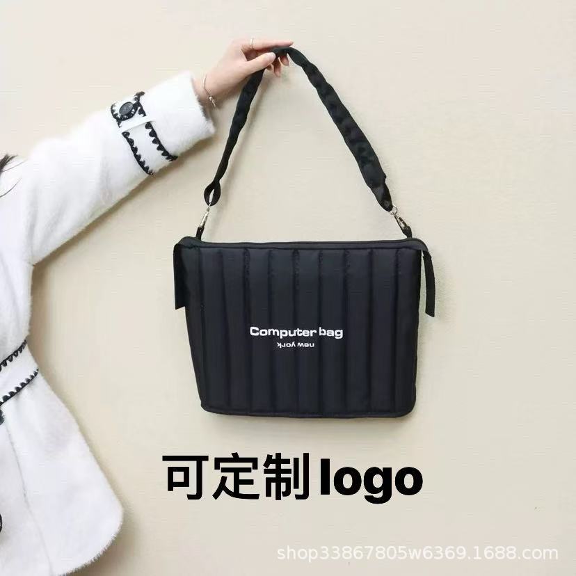 Can Add Logo, Daily Commuting Cross-Body Computer Bag, Shock-Absorbing Large-Capacity Shoulder Tablet Bag, Handbag Storage Bag