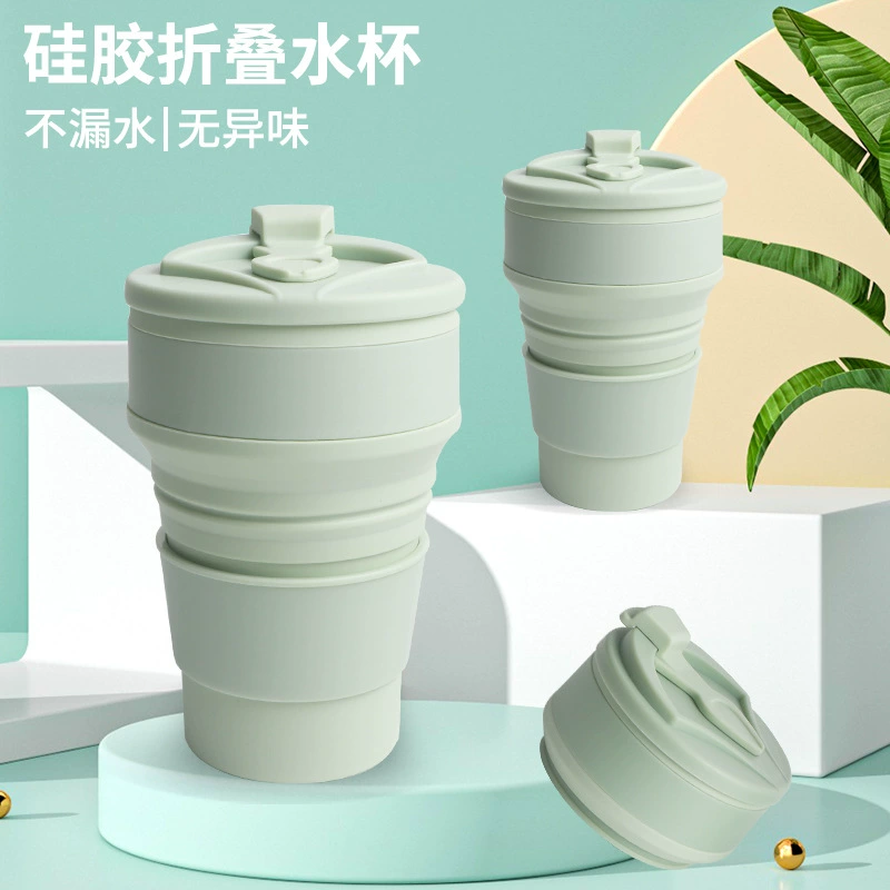 Креативная силиконовая складная чашка для путешествий с высоким значением цвета, Спорт на открытом воздухе, портативная телескопическая чашка, теплоизоляционная чашка, в наличии оптом