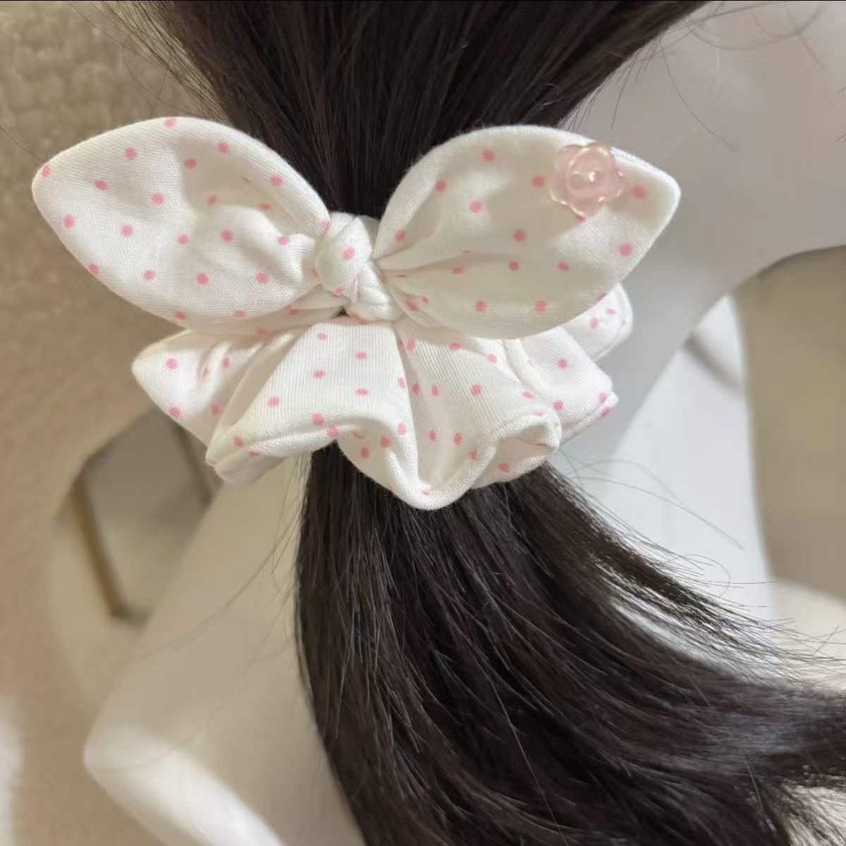 Cuerdas de cabello de viento pastoral pequeñas y altos valores faciales, anillo de cabello de intestino grande, sensación de una niña de banda de goma flácida, cuerdas de malla de banda de bola de cabeza