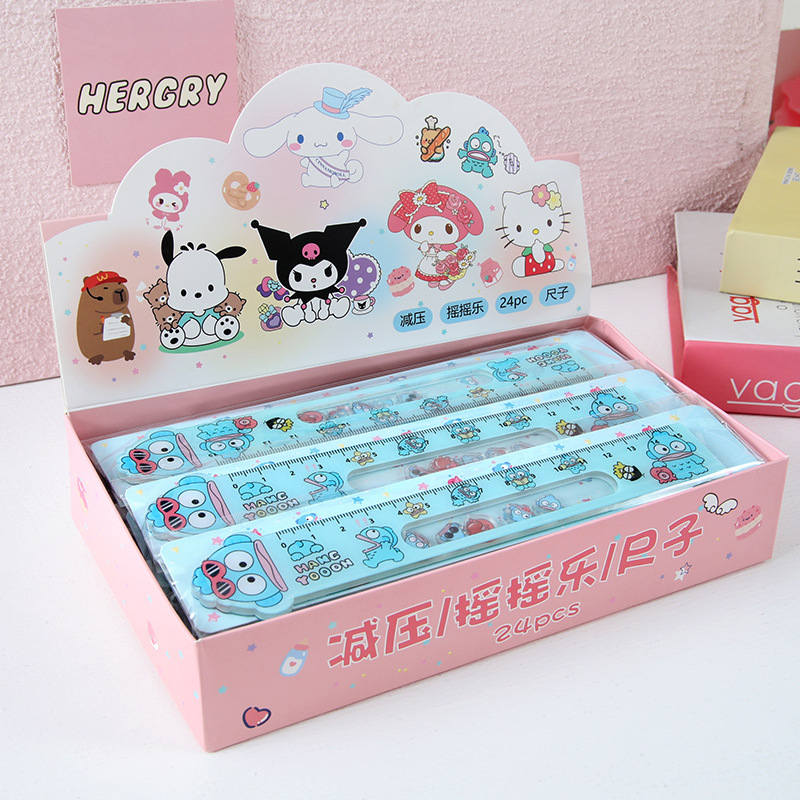 Capibara rock reglas de acrílico para estudiantes de 15cm reglas rectas para estudiantes papelería embalaje independiente