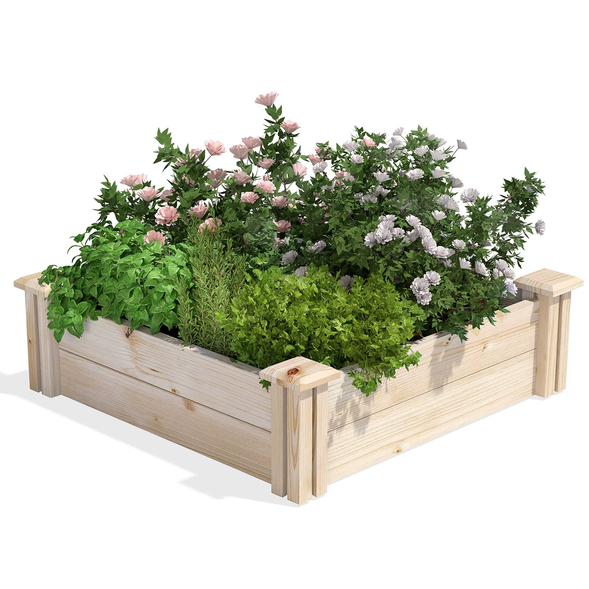 Популярная цветочная клумба из цельного дерева Amazon, многослойная подвижная уличная посадочная коробка, бытовая цветочная стойка, стеллаж для хранения, цветочный ящик для двора