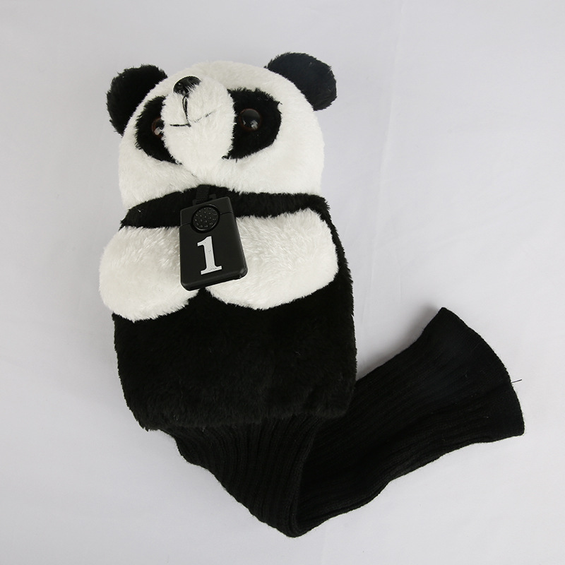 Cartoon National Treasure Panda Golf Club cubierta tapa cubierta N ° 1 Club cabeza cubierta de alta gama pequeños regalos gratis Venta al por mayor