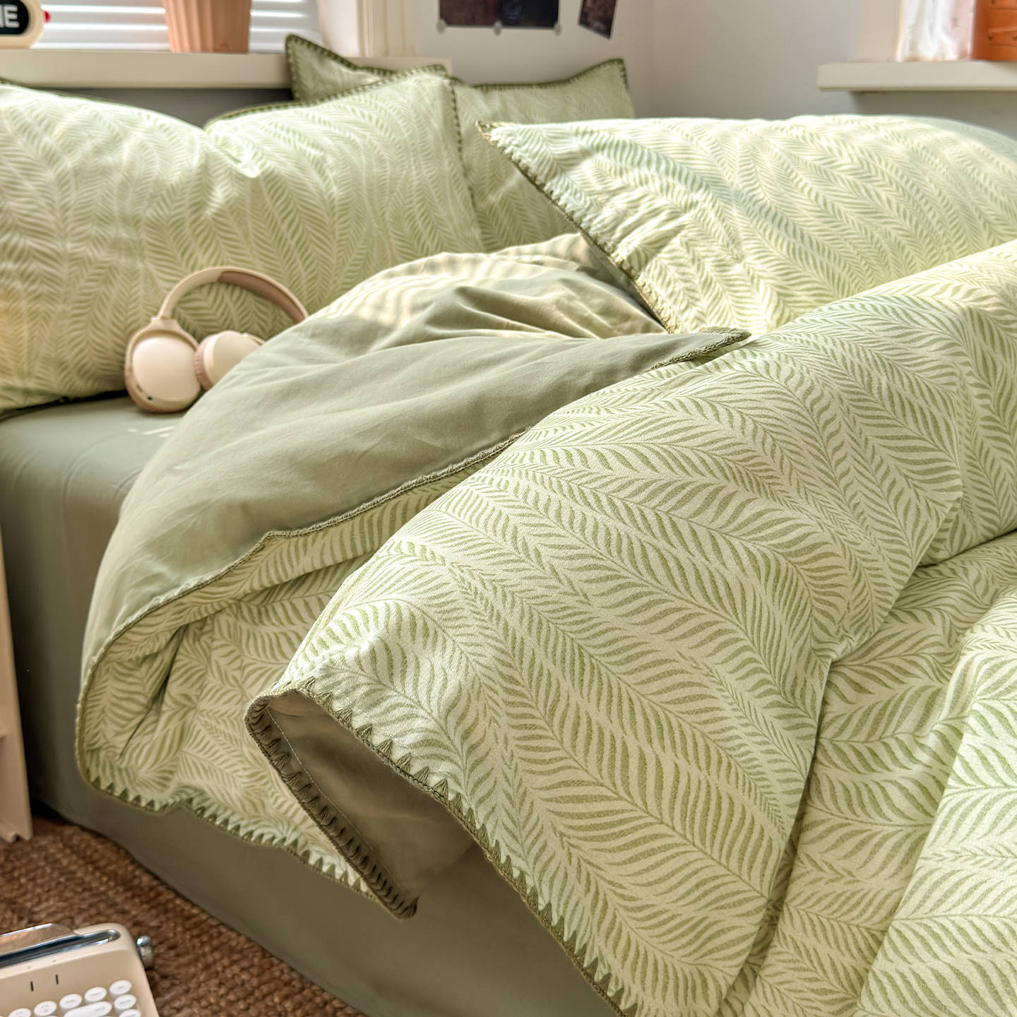 Cama de algodón molido de cuatro piezas de algodón 2025, nueva colcha de cama de cuatro estaciones, colcha de cama universal, kit de colcha de cama