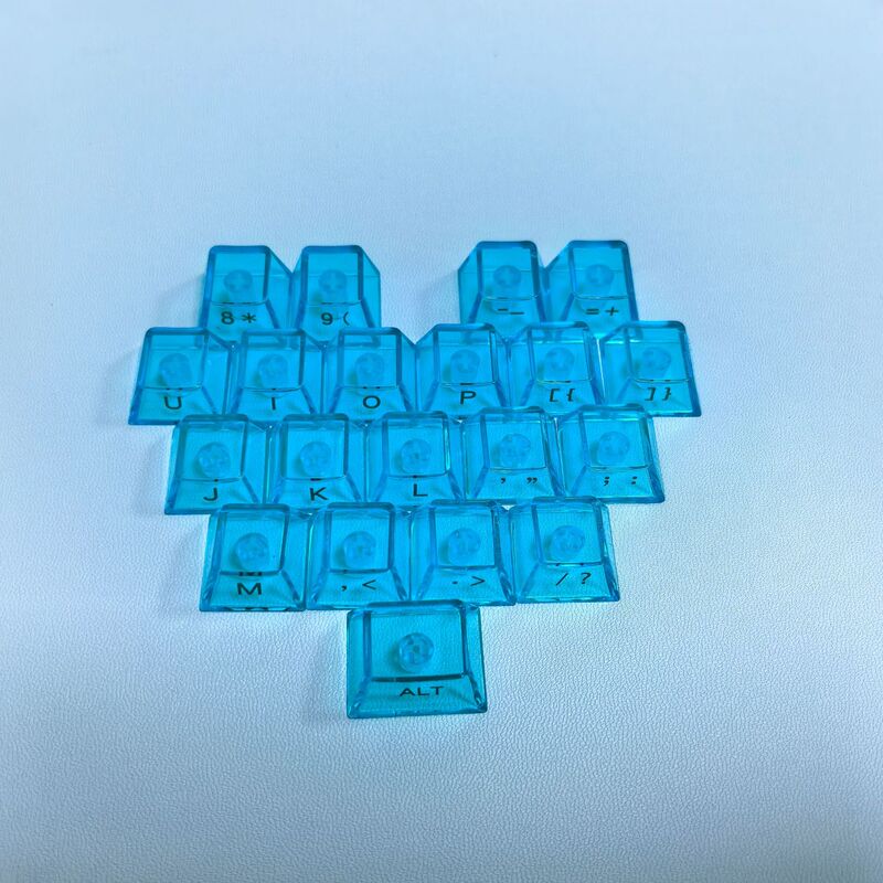 批发21键透光爱心键帽 客制化粉透可爱个性适配磁轴键盘侧刻键帽|undefined