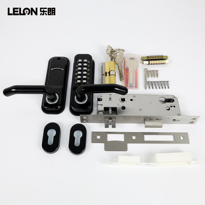 Cerradura de contraseña mecánica impermeable de doble cara con llave Cerradura de puerta de contraseña al aire libre Cerradura de puerta de hierro forjado perforado Cerradura de puerta de patio