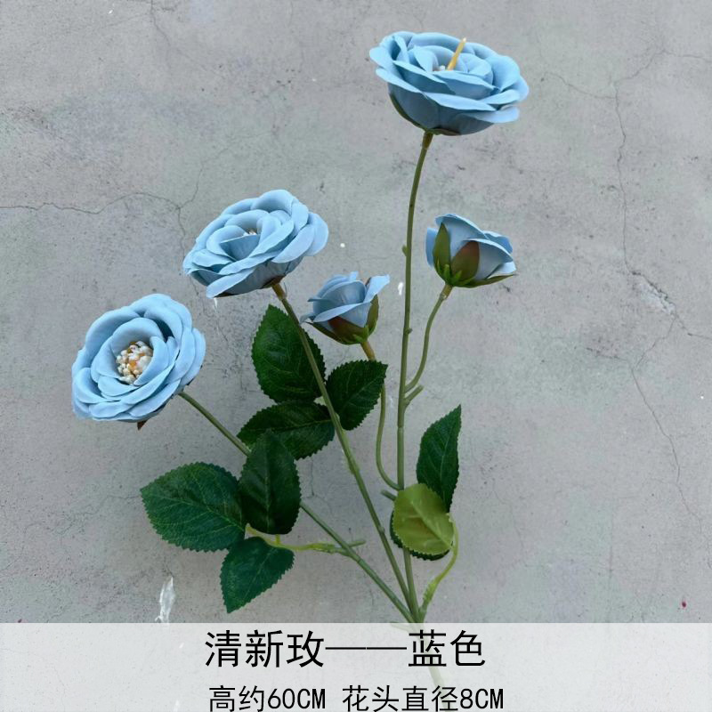 Artificial Rosa sola franela Rosa flor artificial boda decoración del hotel decoración del hogar arreglo de flores flor artificial Rose
