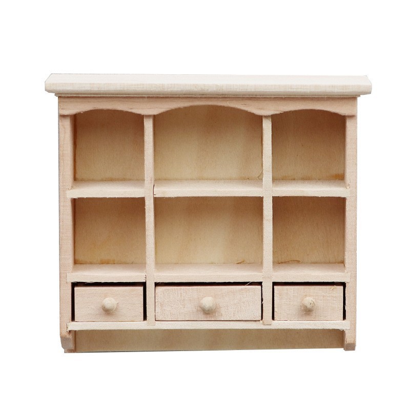 1:12 ドールハウスミニ家具ミニチュアシーンモデル木質素キャビネット壁掛けキャビネット|undefined