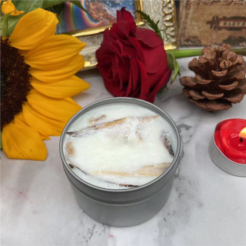 Vela de cera de soja para aromaterapia, salvia, cedro, madera sagrada, rosa, lavanda, purificación interior, lata de aluminio, tabletas de cera para aromaterapia