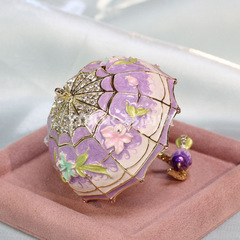 金属エナメルジュエリーボックス傘装飾品クリエイティブホームアクセサリー収納ボックスリングボックスライト高級手工芸品