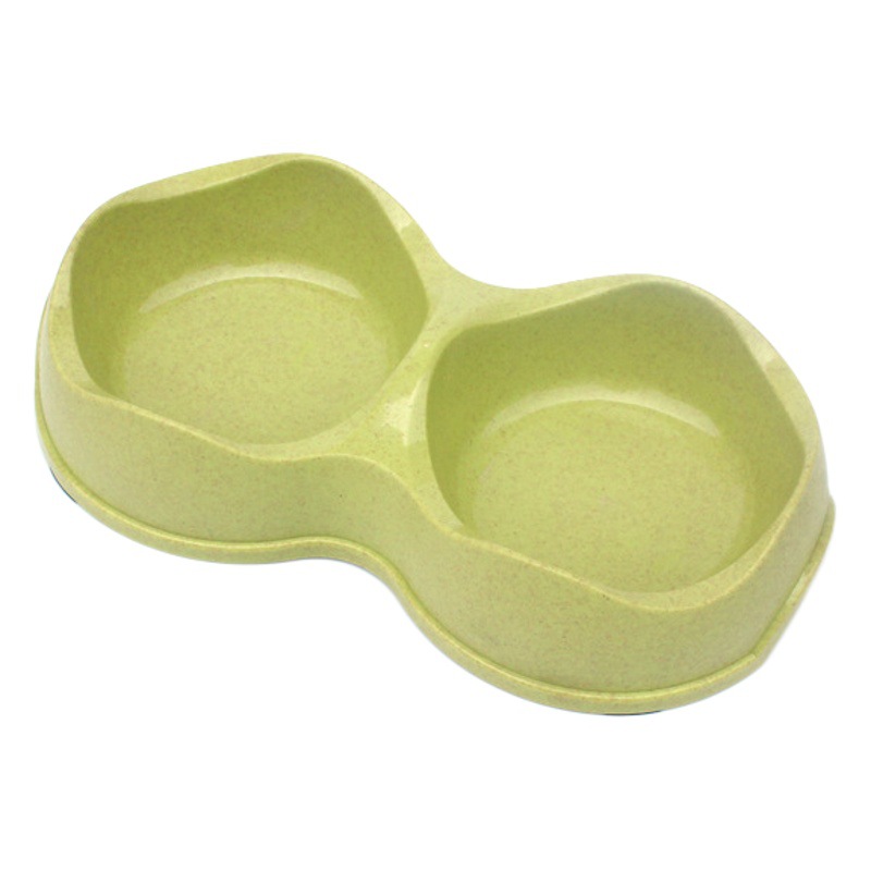 Nueva mascota doble tazón perro engrosada antideslizante paja de trigo arroz tazón gato perro comiendo y bebiendo tazón de doble propósito