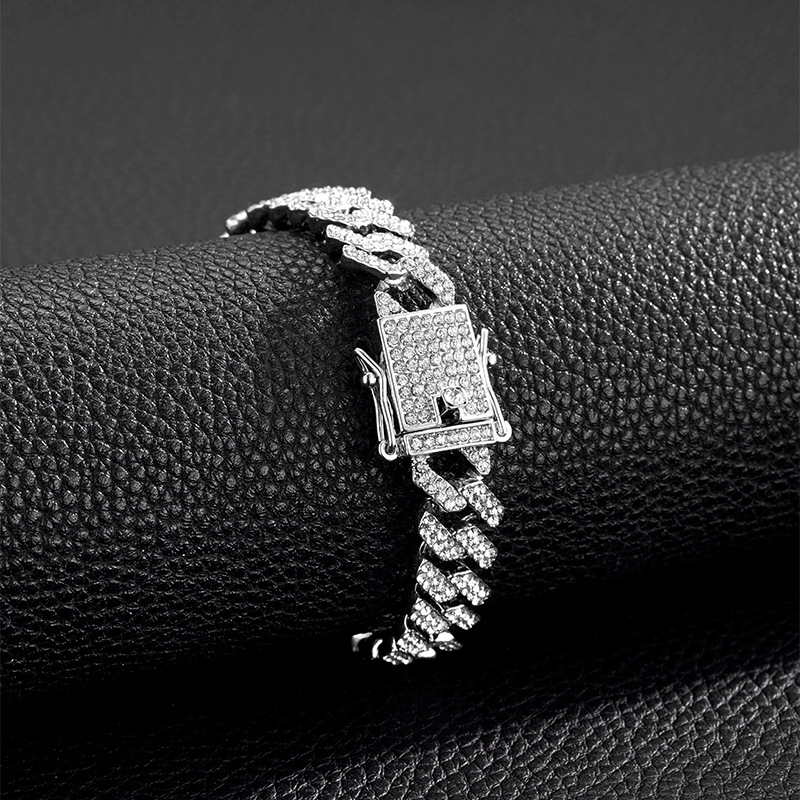 Hip hop necklace full diamond 12mm men's punk ins style hip-hop jewelry_voghion.com