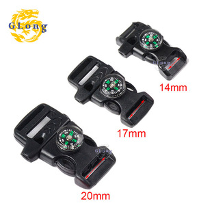 Compass life-saving whistle buckle umbrella rope bracelet braided buckle multifunctional luggage accessories multi-size spot