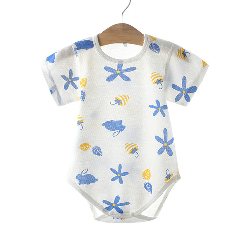 Baby bag summer thin triangle harem baby pure cotton boneless crawling suit newborn class A jumpsuit