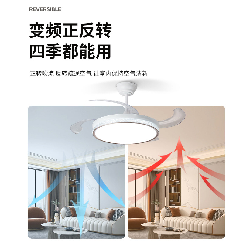 Ventilador de Techo con Luz de Hierro y ABS, Atenuable, Silencioso, Control Remoto, para Dormitorio y Sala de Estar