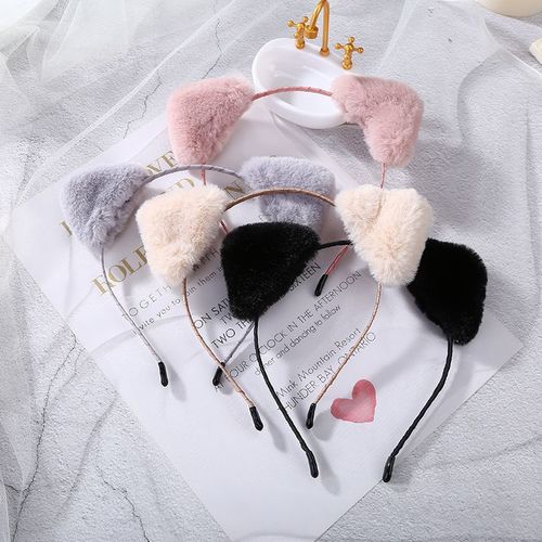 Ouyang Nana's same cute adult headband, plush cat ear headband, Korean super cute, sweet and versatile headband for women