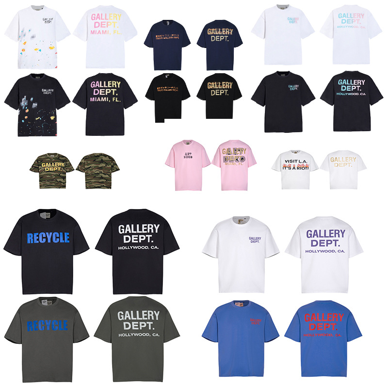 Galería American Trendy Brand Print Manga corta Vintage Verano Sueldo Gradiente Bronceado Camiseta de la calle Hombres