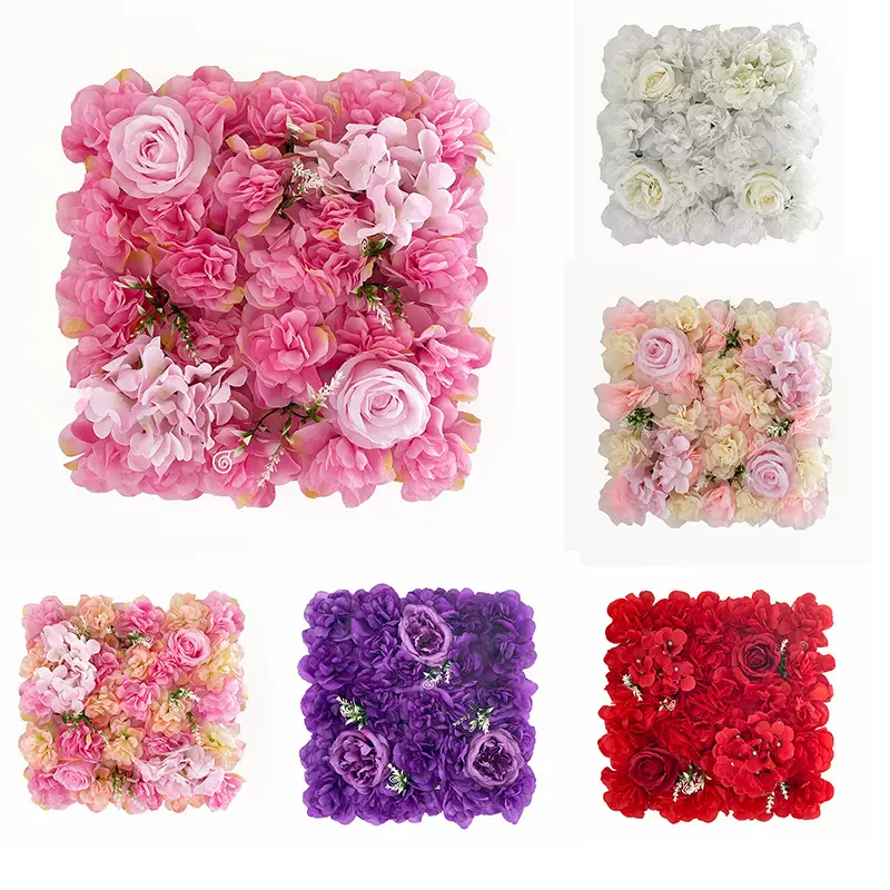 跨境品仿真花墙婚礼背景墙装饰玫瑰花人造花绣球花墙花排婚庆花墙