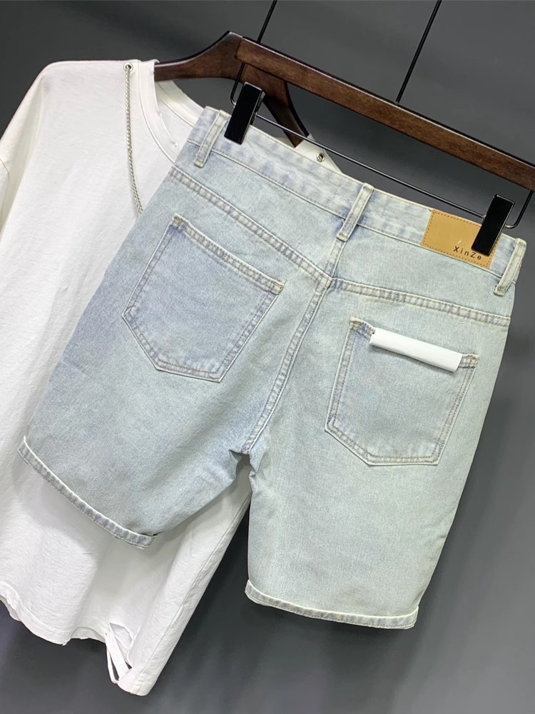 Men's Clothing Men's Retro Stretchy Denim Shorts Trendy Summer Style Five Point Pants For Formal & Casual For Mental_mkmklike.com