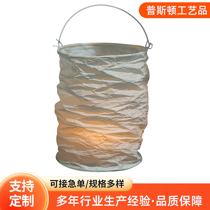 Factory handmade paper lantern European and American party decoration white downlight desktop lantern white paper lantern lantern lantern shade lighting