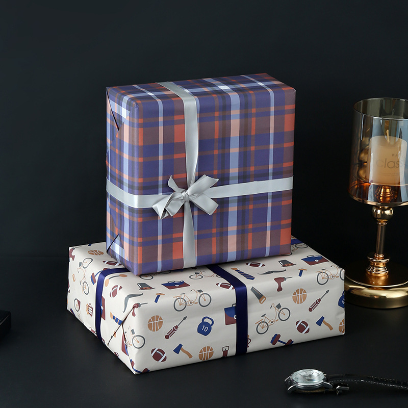 Papel de regalo de día de padre transfronterizo Papel de regalo de vacaciones de los hombres papel de bricolaje hecho a mano en stock al por mayor
