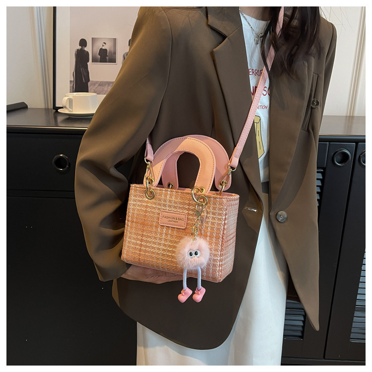 Square Shape Small Size Women's Small Spring&summer Knit Cute Handbag