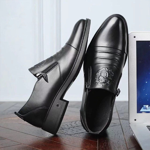 Men's leather shoes for autumn and winter, genuine leather business formal boots, handmade boots, men's mid-calf Martin boots, men's casual.