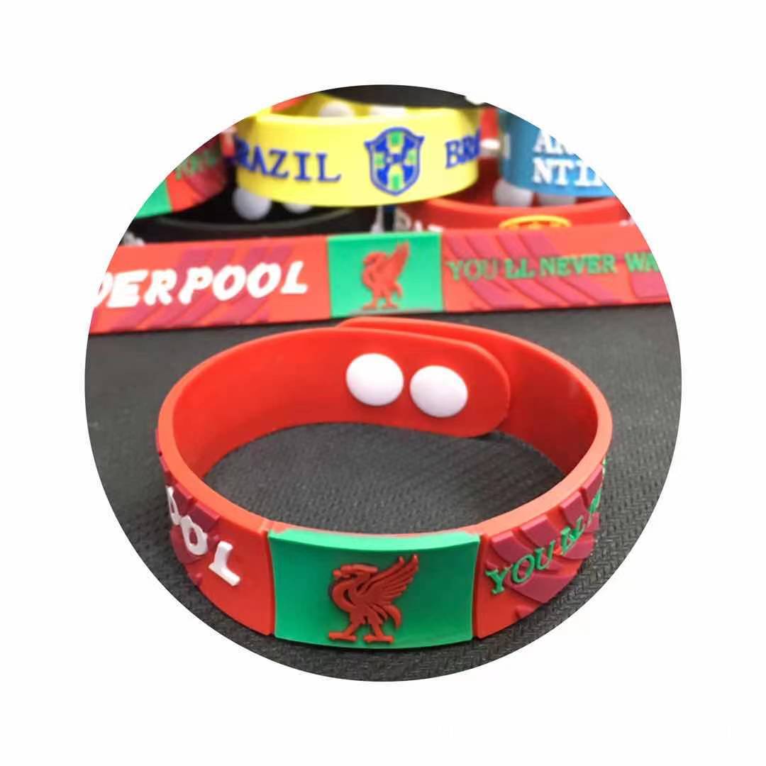 Pulseras de PVC con el Emblema de la Copa Mundial de Francia, España, Portugal, Bélgica y Países Bajos, Pulseras de Goma Suave para Aficionados