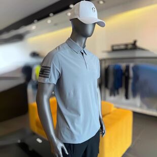 24 New Korean Golf Summer Quick-Drying Sweat-Wicking Sports Men's Fashion Lapel Half-Button Polo Shirt Casual