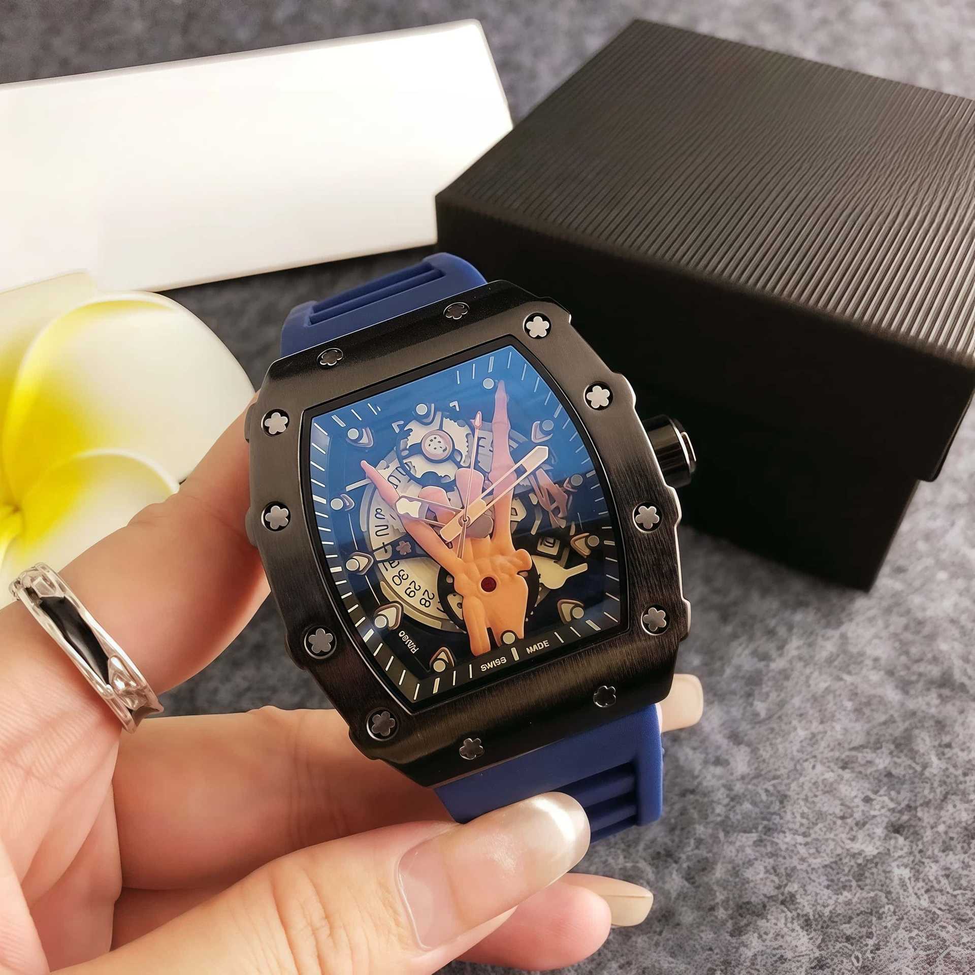 New Hot Sale Business Sports Quartz Watch Wine Barrel Hollow Finger Fashion Non-mechanical Watch in stock Transparent Wrist Watch