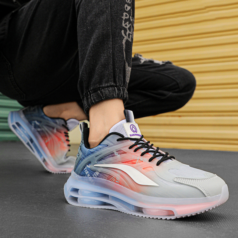 Zapatos de hombre de coco, superficie de malla transpirable, zapatos deportivos casuales, suela gruesa, aumento del colchón de aire, zapatos de moda de papá, venta al por mayor