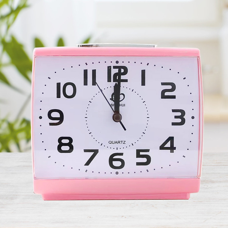 Reloj despertador cuadrado grande de fabricante al por mayor con luz, movimiento silencioso de alta calidad, reloj de escritorio con espejo acrílico irrompible.