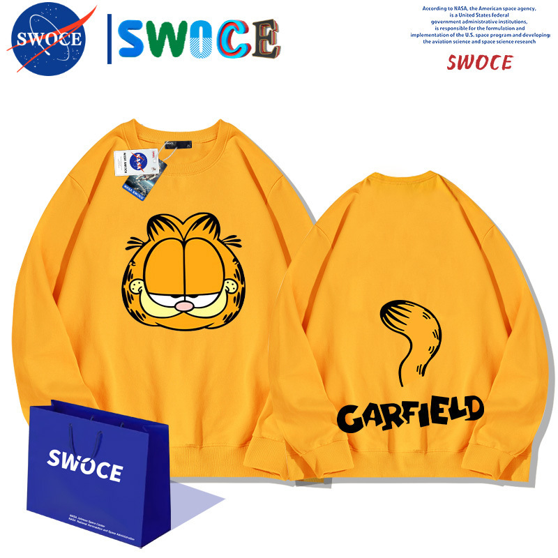 American Cartoon Cartoon garffy round neck sweater men's and women's spring and autumn clothing loose drop-shoulder coat for teenagers and students American Cartoon Cartoon garffy round neck sweater men's and women's spring and autumn clothing loose drop-shoulder coat for teenagers and students