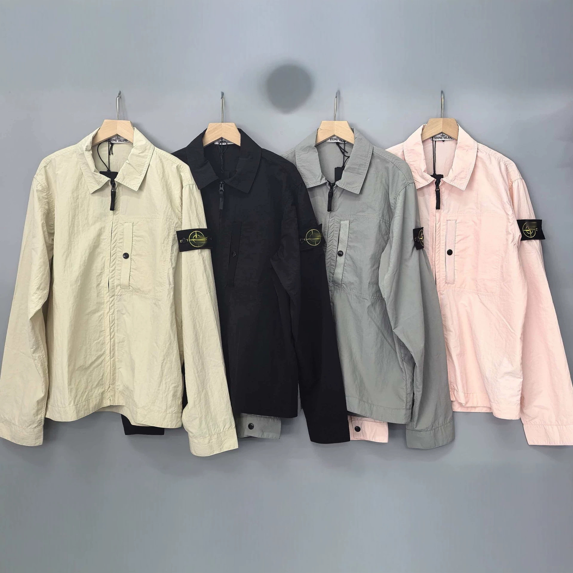 Stone Islan new style collared metal nylon sun protection jacket, unisex jacket, island shirt