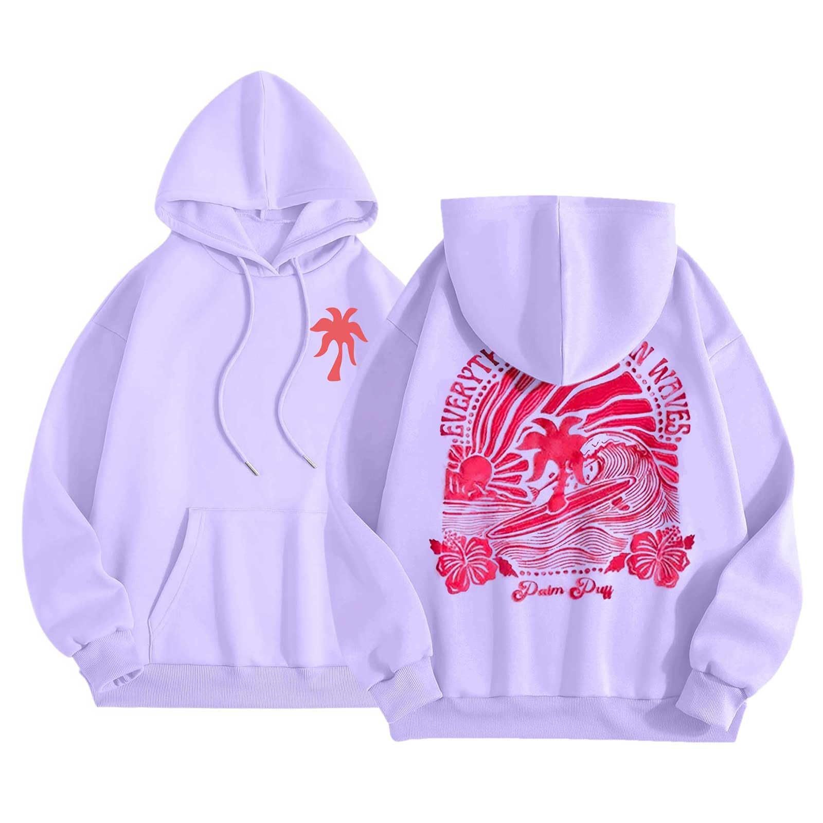 Women's Off Shoulder Hooded Sweatshirt With Threaded Hem_voghion.com