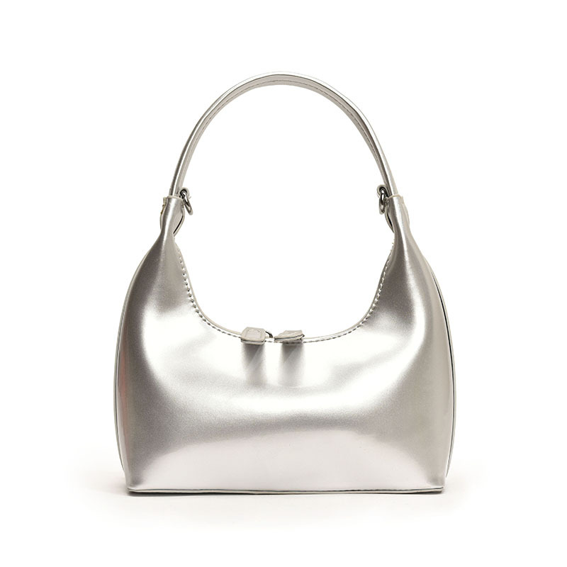 Niche Fashion Glossy Texture Handbag For Women 2025 New Banquet Small Square Bag Simple Commuter Underarm Bag - Thumbnail 8