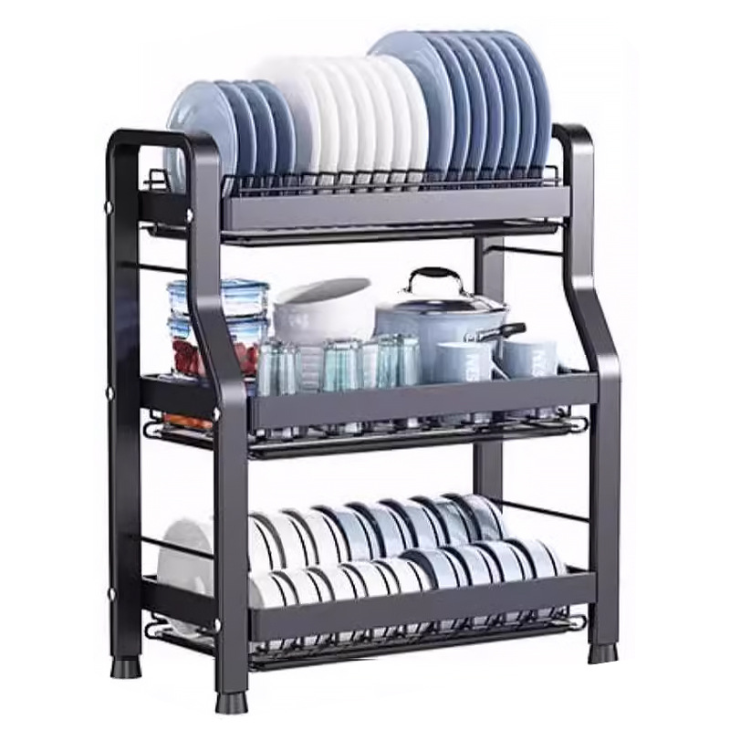 Estante para platos de drenaje Estante de encimera de cocina multifuncional para el hogar, vajilla, platos, palillos, estante de almacenamiento de drenaje